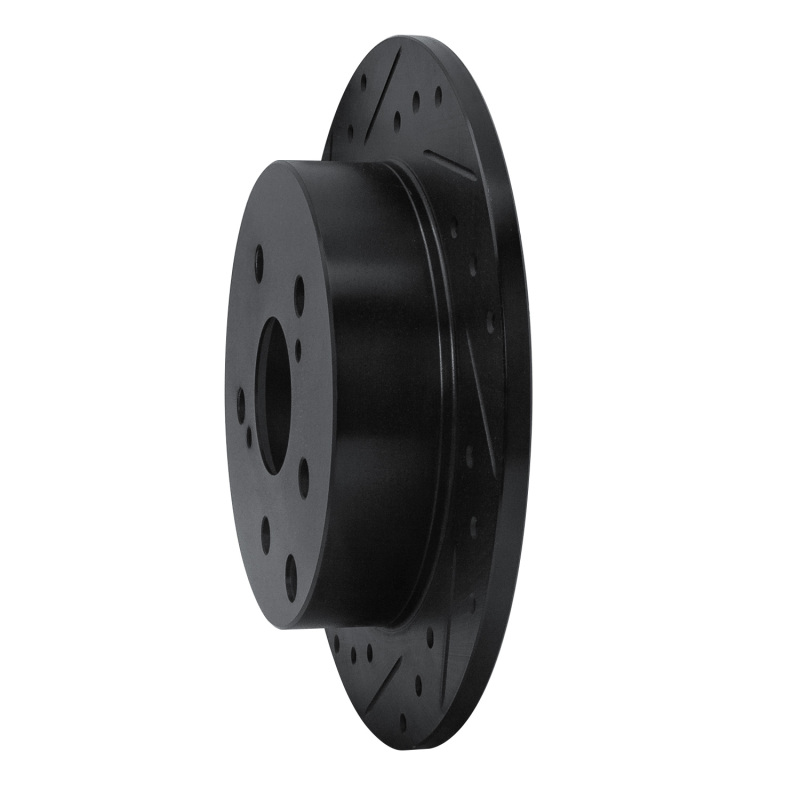 Pontiac Vibe Brake Rotor (1) - Rear Left - R1 Concepts - Drilled & Slotted - Black - `09-`13